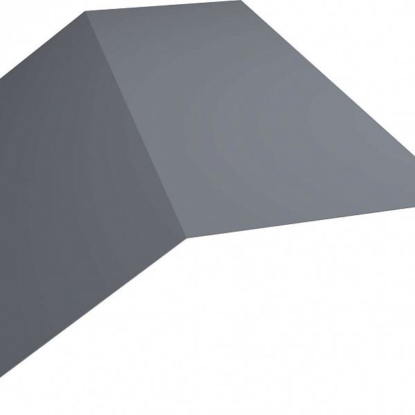 Планка конька плоского 145х145 0,5 Satin с пленкой RAL 9006 бело-алюминиевый